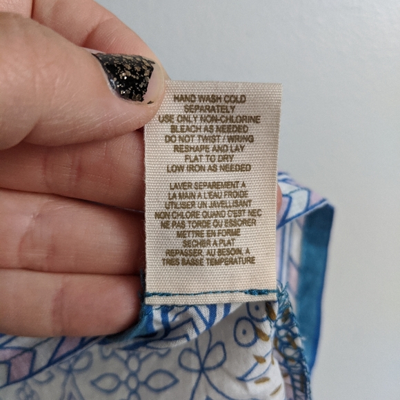 (Free People) Vintage Blue Lace Mini Dress Medium - Picture 8 of 12